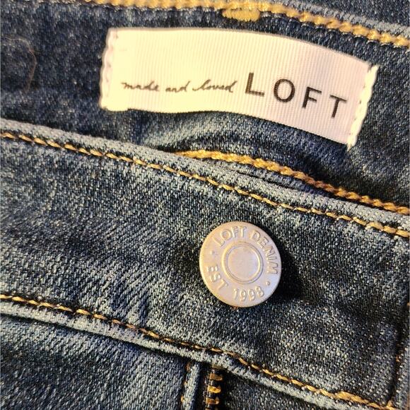 LOFT High Rise Kick Crop Flare Jeans Women's 14 Stretch - Picture 4 of 7